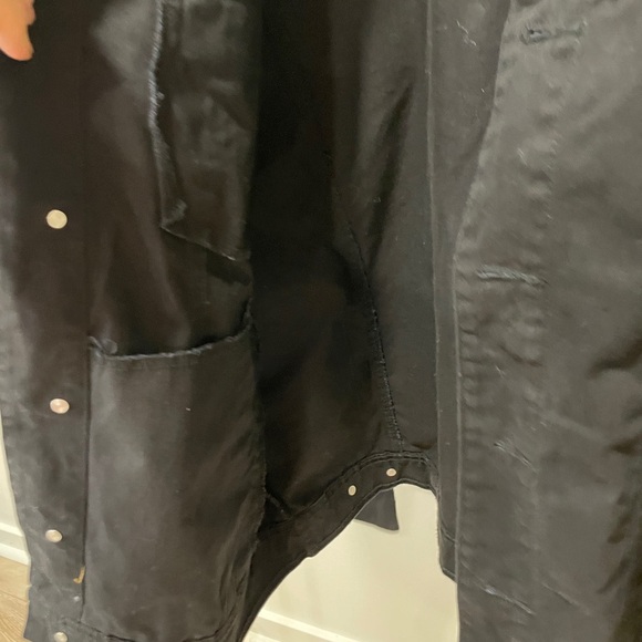 Red Label Large Black Jean Jacket Men’s Button Up Denim By Patrol Jacket New - Picture 11 of 13